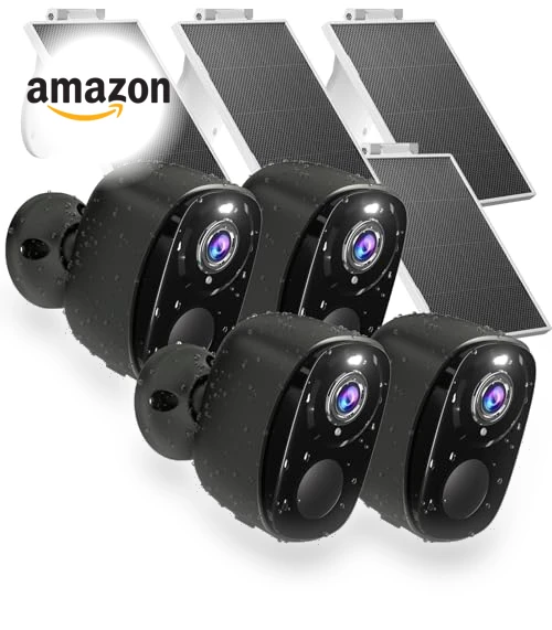 Solar Security Cameras Wireless Outdoor 4Pack — Security Cameras, ELECCTV