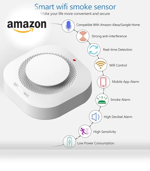 WiFi Smart Smoke Alarm — Smoke & CO Detectors, WELL-KO-KO