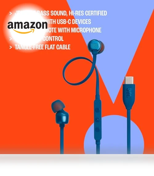 Wired Hi-Res USB-C in-Ear Headphones with Microphone — In-Ear Headphones, JBL