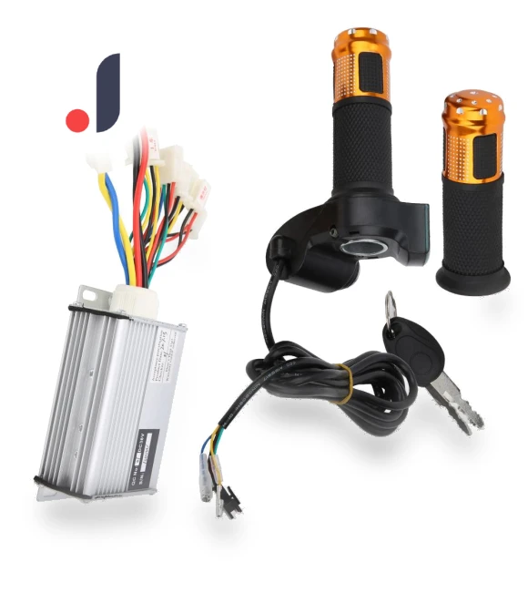 36V 1000W Controller with Universal Throttle Grip and Display Screen Kit — Brake Controls, 3CZY