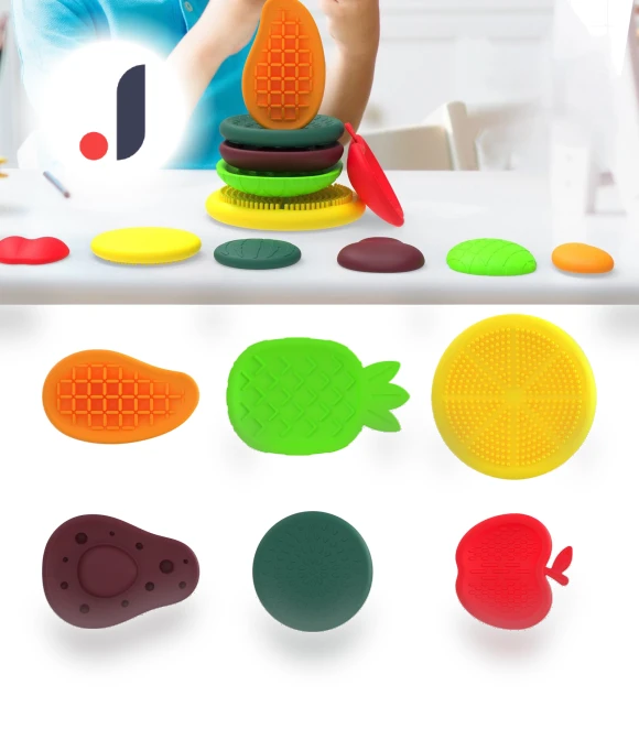 Sensory Textured Stone Toys Set — Blocks, Three Body