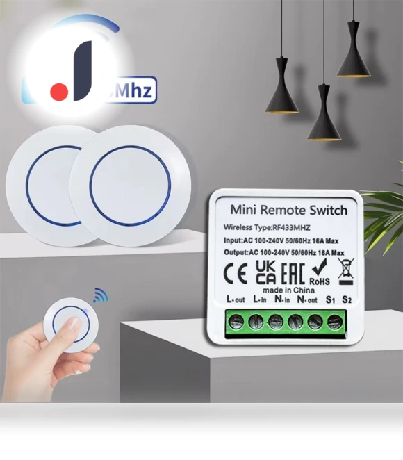 Smart Switch 16A RF Relay Controller — Ceiling Fan Wall Controls, SaiMili Light