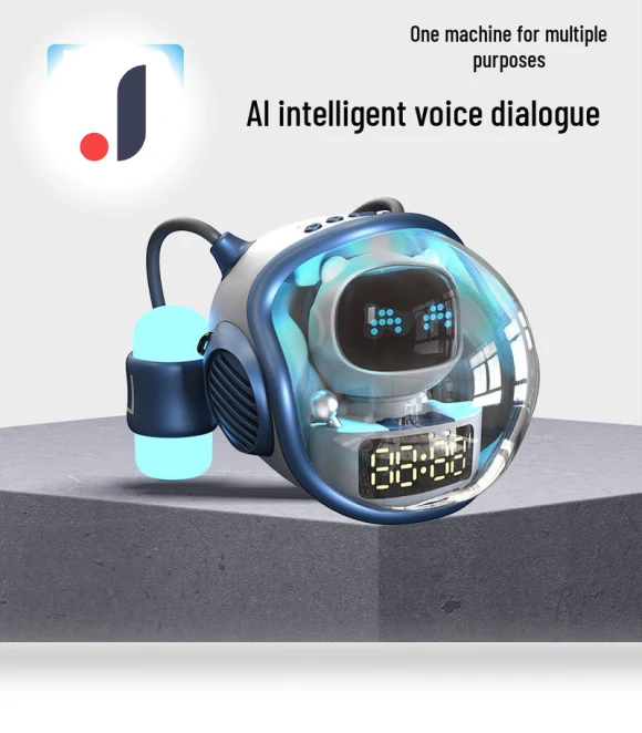 Bluetooth AI Smart Speaker with Alarm Clock, Night Light, and TF Card Support — Portable Sound Systems, Deals Supermarket