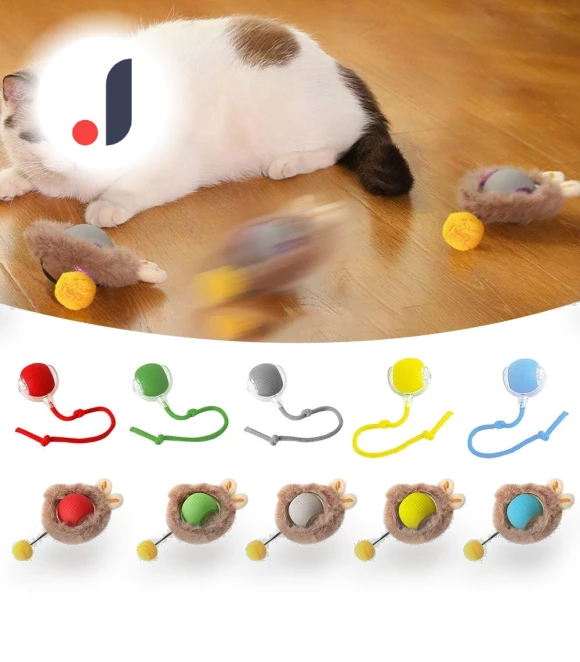 Rechargeable Smart Cat Toys Automatic Dog Cat Training Ball Kitten Teaser Game Toy — Cat Playthings, shjazj