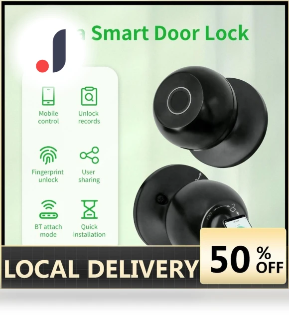 Smart Door Handle with Fingerprint Lock — Biometric Security, The Romantics