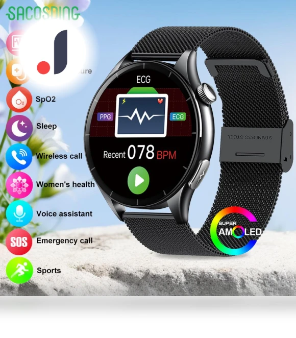 Smart Watch with AMOLED HD Display — Smartwatches, SACOSDING