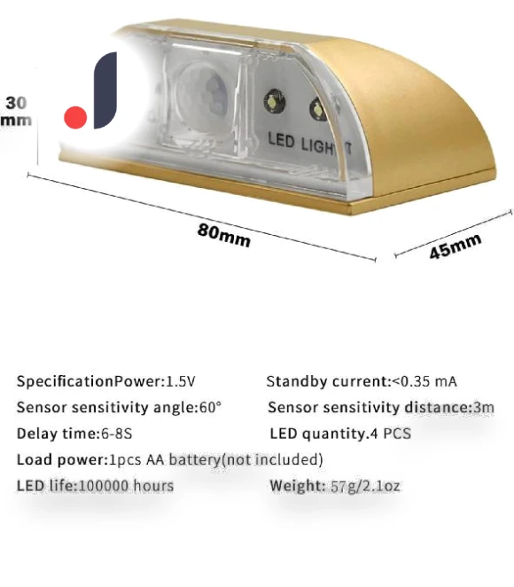 Infrared PIR Auto Motion Detector LED Smart Door Lock Sensor Light — Motion Sensors