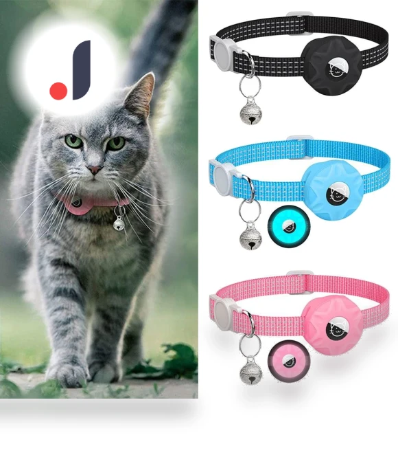 Reflective Pet Collar for AirTag — Trackers, Wuenjing3