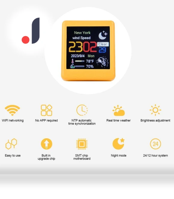 Smart Wi-Fi Clock with Weather Forecast — Alarms & Clocks, leerpai