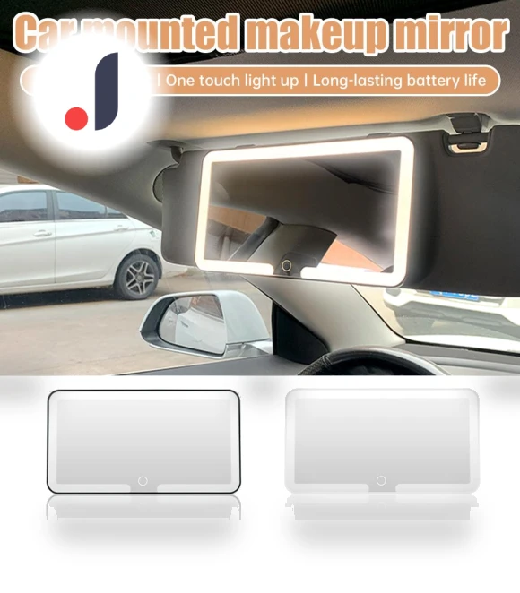 Touchscreen Makeup Mirror with Adjustable Brightness — Compact & Travel, Auto Accessories Home