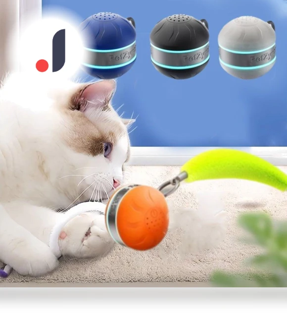 USB Rechargeable Cat Interactive Ball Rotating Smart Kitten Chewing Toy — Cat Playthings, Zhonghefu