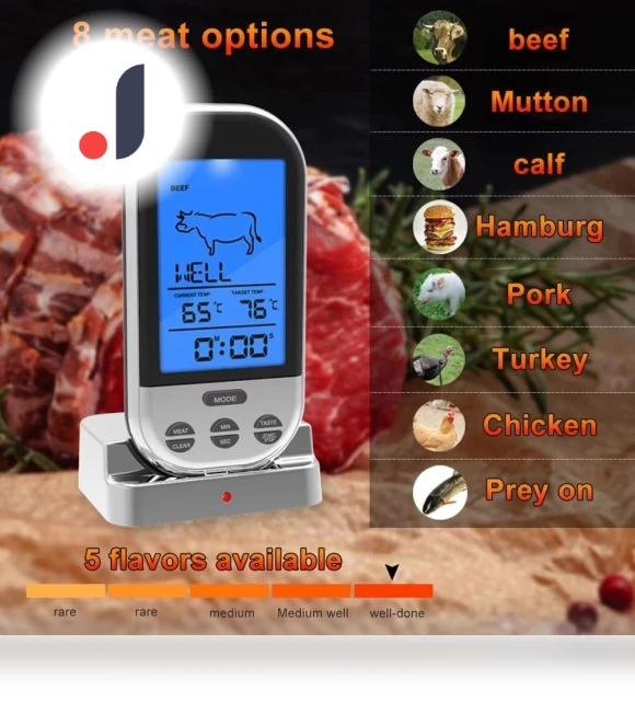 BBQ Thermometer with Timer Alarm — Grill Thermometers, Hongpei