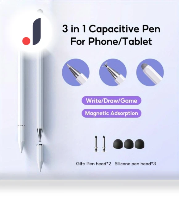 Magnetic Touchscreen Pen 3-in-1 — Styluses & Digital Pens, Musk