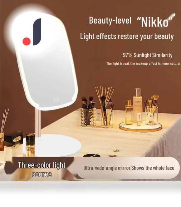 Smart LED Makeup Vanity Mirror with Folding Metal Stand — Compact & Travel, Deals Supermarket
