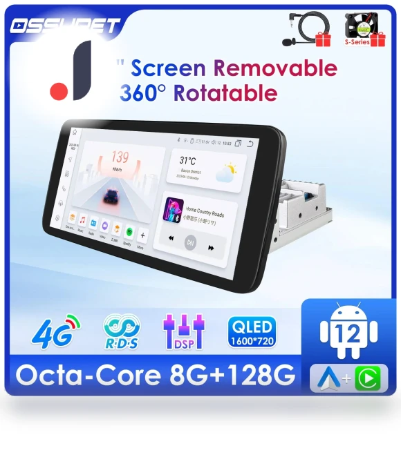 10.33-inch Car Radio Receiver with Touchscreen — Stereo Receivers, OSSURET