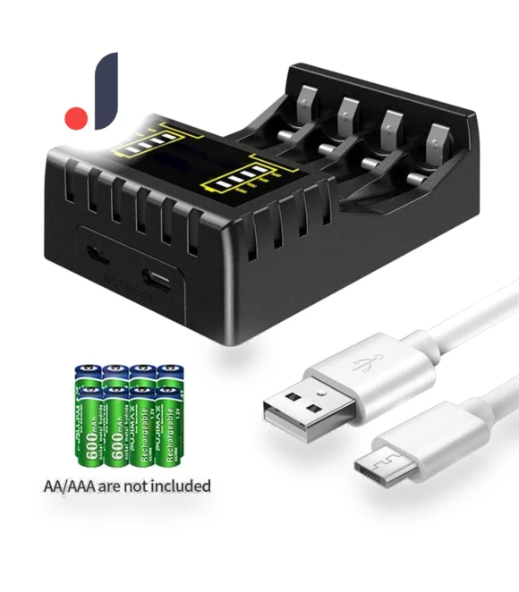 4 Slot Smart Charger for AAA/AA Batteries — Chargers, Yeetian