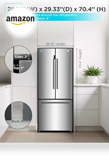 French Door Refrigerator with Built-in Ice Maker — Cooling Solutions, BLACK+DECKER