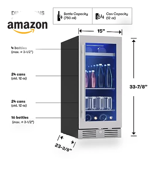 Slim Wine Fridge & Beverage Refrigerator — Wine Storage Solutions, Zephyr