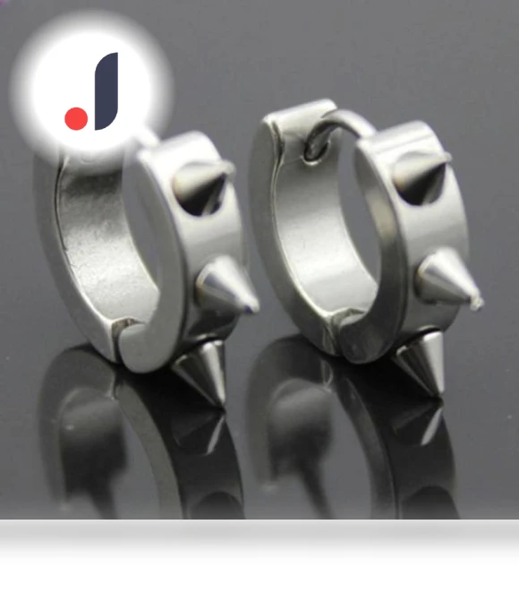 Smart Punk Gothic Stainless Steel Hoop Stud Earrings — Smart Jewelry, AVE