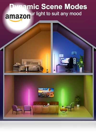 Smart RGB LED Corner Floor Lamp — Standing Lights, Keepsmile