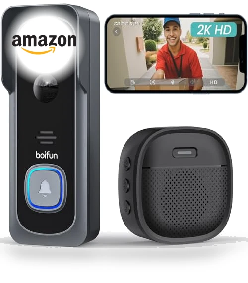 2K HD Wireless Doorbell Camera — Smart Home Security, BOIFUN