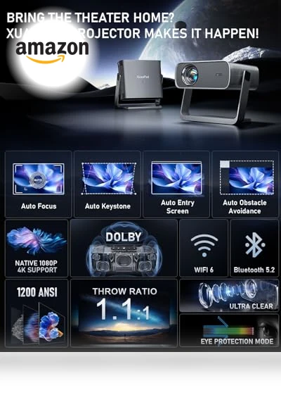 4K Projector with WiFi and Bluetooth — Home Theater Projectors, XuanPad