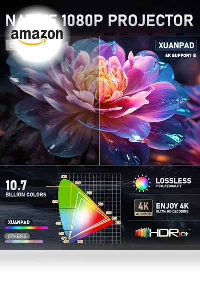 4K Projector with WiFi and Bluetooth — Home Theater Projectors, XuanPad