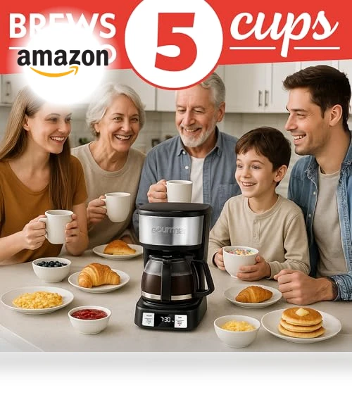 5-Cup Programmable Drip Coffee Maker — Coffee Makers, Gourmia