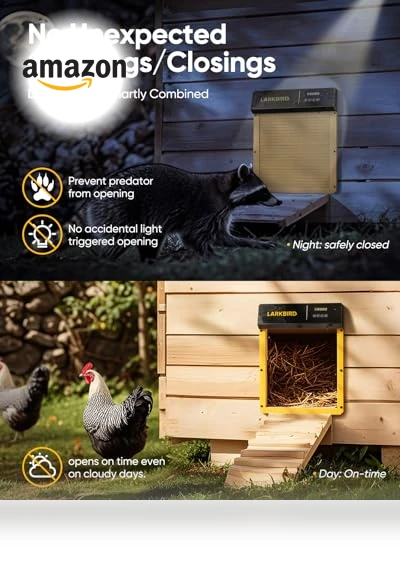 Automatic Chicken Coop Door — Poultry Hydration Solutions, LARKBIRD