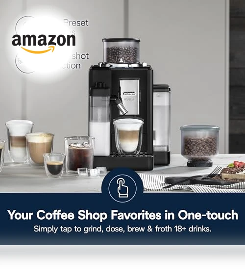 Automatic Espresso Machine with Grinder & Milk Frother — Coffee & Espresso Combos, De'Longhi