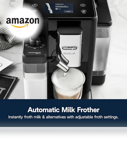 Automatic Espresso Machine with Grinder & Milk Frother — Coffee & Espresso Combos, De'Longhi