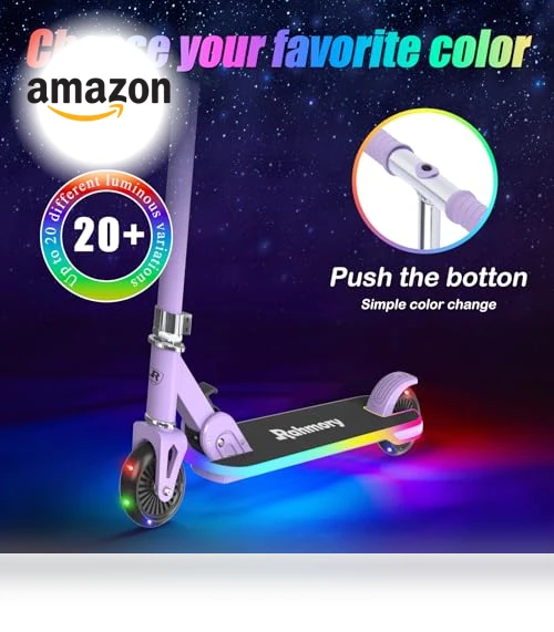 Foldable Kick Scooter with Light Up Wheels — Helmets, Rahmory