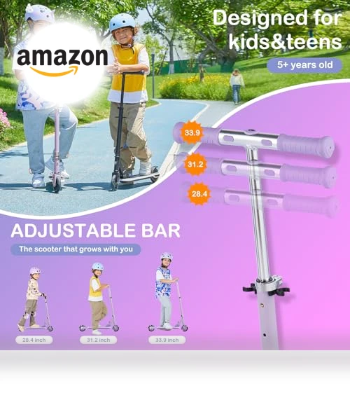 Foldable Kick Scooter with Light Up Wheels — Helmets, Rahmory