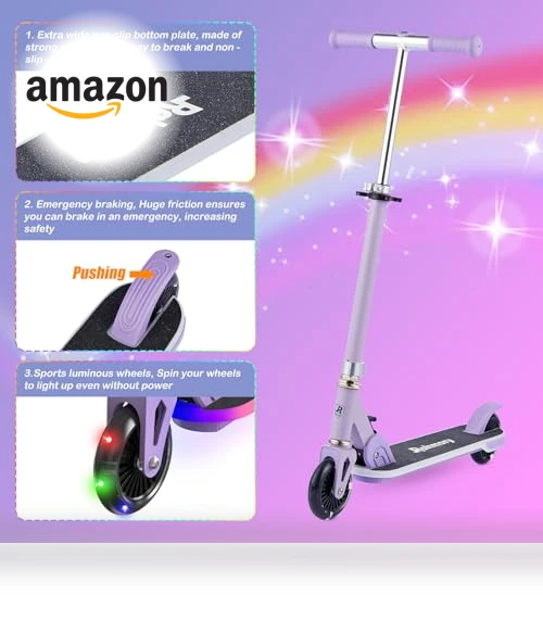 Foldable Kick Scooter with Light Up Wheels — Helmets, Rahmory