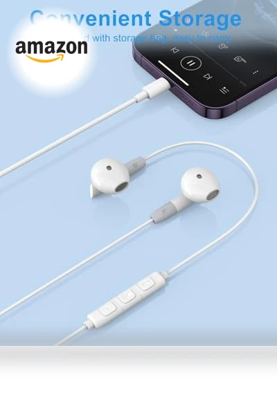 HiFi Stereo Earphones with Mic & Volume Control — In-Ear Headphones, Tapo