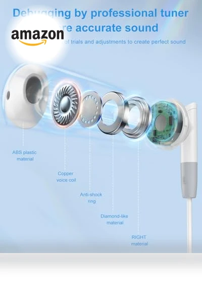HiFi Stereo Earphones with Mic & Volume Control — In-Ear Headphones, Tapo
