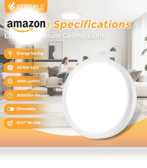 LED Flush Mount Ceiling Light — Overhead Lighting, EOSMILE