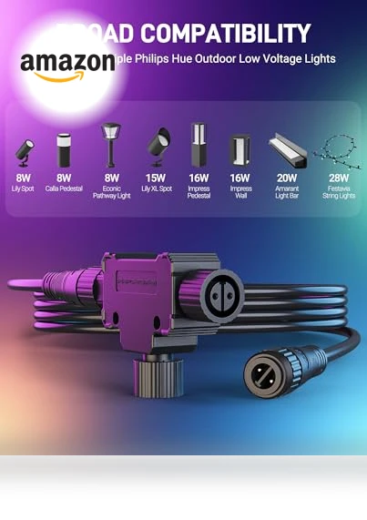 Outdoor Smart Lighting T Connector — Outdoor Security & Flood Lighting, DriveXpwr