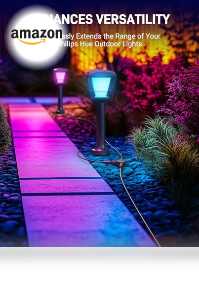 Outdoor Smart Lighting T Connector — Outdoor Security & Flood Lighting, DriveXpwr