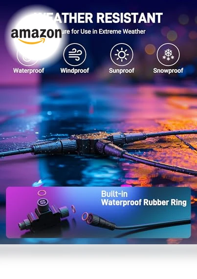 Outdoor Smart Lighting T Connector — Outdoor Security & Flood Lighting, DriveXpwr