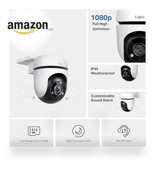 Outdoor Wired Pan/Tilt Security Wi-Fi Camera — Security Cameras, TP-Link