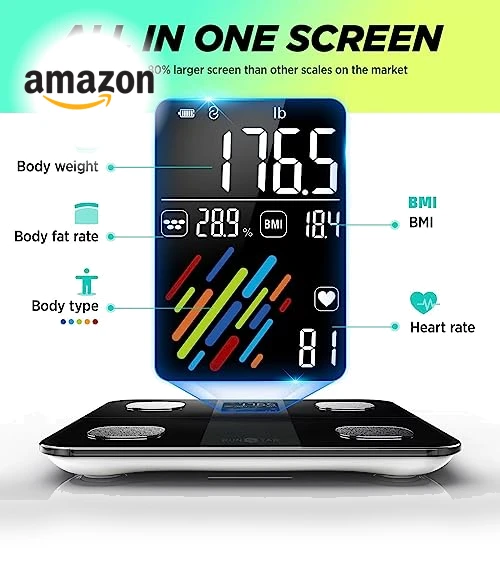 Smart Scale for Body Weight and Fat Percentage — Body Composition Analysis, runstar