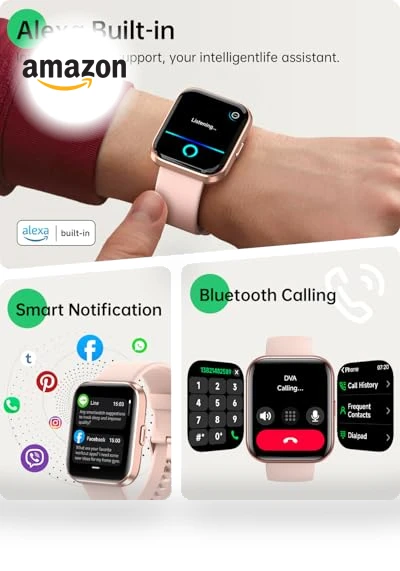 Smart Watch with Alexa, Health Monitoring, and Waterproof Design — Smartwatches, WMK