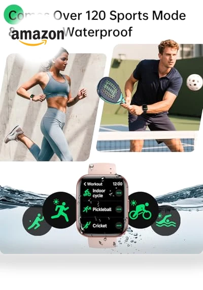 Smart Watch with Alexa, Health Monitoring, and Waterproof Design — Smartwatches, WMK