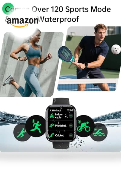 Smart Watch with Alexa, Health Monitoring, and Waterproof Design — Smartwatches, WMK