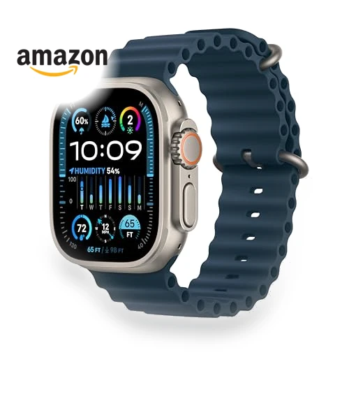 Smartwatch with Rugged Titanium Case & Blue Ocean Band — Wearable Accessories, Apple