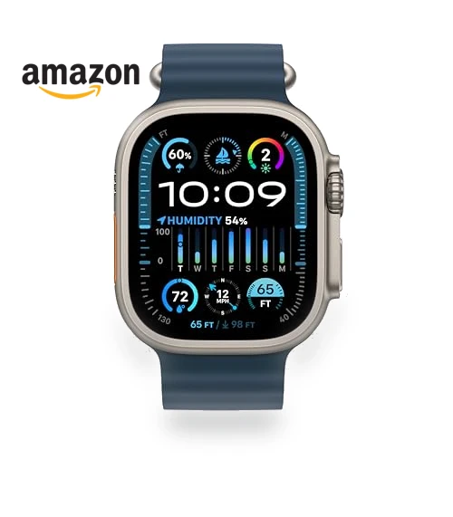 Smartwatch with Rugged Titanium Case & Blue Ocean Band — Wearable Accessories, Apple