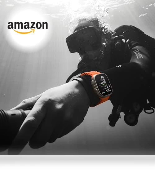 Smartwatch with Rugged Titanium Case & Blue Ocean Band — Wearable Accessories, Apple