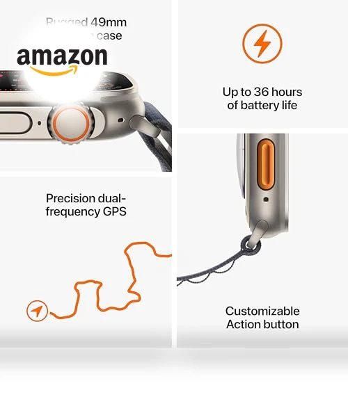Smartwatch with Rugged Titanium Case & Blue Ocean Band — Wearable Accessories, Apple