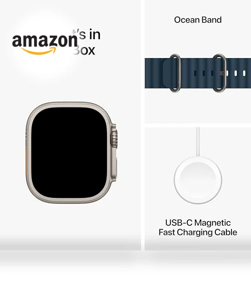 Smartwatch with Rugged Titanium Case & Blue Ocean Band — Wearable Accessories, Apple
